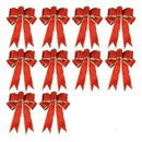 10 Pcs Glitter Christmas Tree Bow Ribbon Bows, Long 10 Inches and Wide 8 In