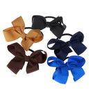 5pcs/set Ribbon Bows With Elastic Band Hairband for Girls Kids Hair Accessor JR