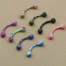 8pcs Stainless Steel 16G Curved Bent Eyebrow Labret Bars Lip Stud 3mm Ball
