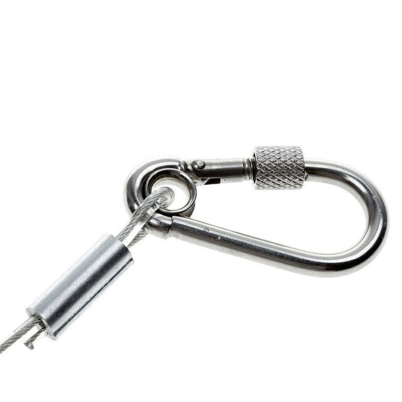 1.5m Retractable Fishing Lanyard Steel Coil Cord Plier Tool Tether Carabiner