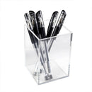 Acrylic Pen Holder 2 Pack,Clear Desktop Pencil Cup Stationery Organizer for