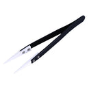 1Pc Ceramic Tips Tweezers Stainless Steel Handle Straight Aimed Tweezers SlivME