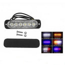 12V-24V 6LED Light Flash Emergency Car Vehicle Warning Strobe Flashing Whit