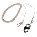 Tether Fly Fishing Lanyard Stainless Steel Wire Rope Tackle W/Carabiner