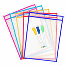 10x Transparent Pvc Reusable Dry Erase Pockets Storage Pockets 10pcs Pens M