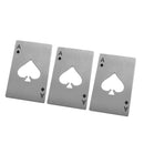 3 Pieces Poker Card Ace Of Spades Soda Beer Cap Bottle Stainless Steel Opener