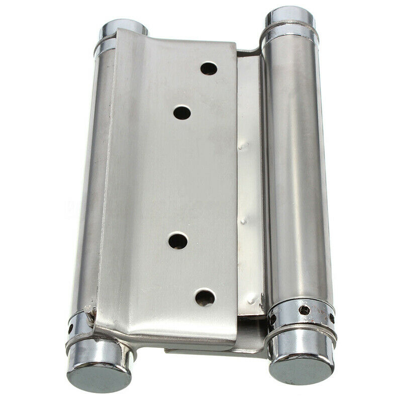 1 Pair Cafe Saloon Door Swing Self Closing Double Action Spring Hinge Silve B5W3