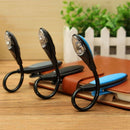 Mini Flexible Clip-on Bright Booklight LED Travel Book Reading Lamp White L