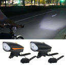 2Pcs   USB   LED      Headlight   Night   Light   Horn   Waterproof   Bike