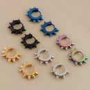 10 Pieces Stainless Steel Spike Hoop Earrings For Men Huggie Ear Piercings