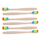 10pcs Soft Rainbow Head Bamboo Toothbrushes Oral Care Teeth Whitening Tools A