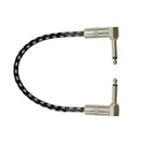 1 Feet Guitar Patch Cable with 1/4 inch Right Angle Plugs, Black and White  Q2M4