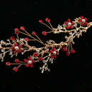 Bridal Headband Wedding Party Hair Band Wreath Rhinestone Hair Vine Ribbon