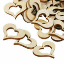 50Pcs/Set Wooden Heart Embellishments Natural Tackle Home AU Basswood Decor