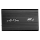 3TB USB 3.0 Hard Disk Enclosure 2.5 inch SATA HDD SSD Mobile Case (Black)