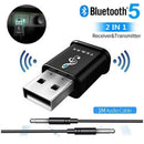 Wireless Bluetooth V5.0 3.5mm Audio USB Receiver Adapter Music Dongle AUX A2DP//