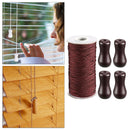 Brown Braided Lift Shade Cord Wood Pendant for Aluminum Blind Shade