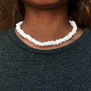 Geometric Irregular Shell Necklace Women Handmade Choker Jewelry (White) A
