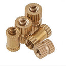 M4 x 4mm Female Thread Brass Knurled Threaded Insert Embedment Nuts 200PCS W9M5