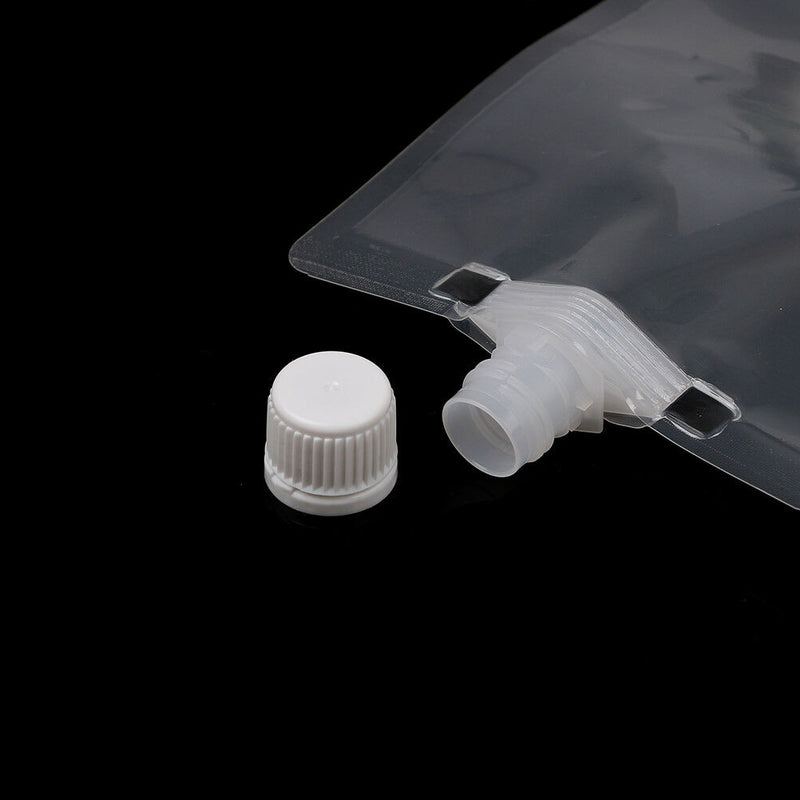 1PC 500ml clear spout stand up bag liquid juice flask pouch bags with cap B Gw