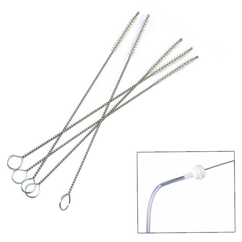 2pcs NEW STAINLESS STEEL DRINKING STRAW CLEANER BRUSH REUSABLE WASHABLE AC24