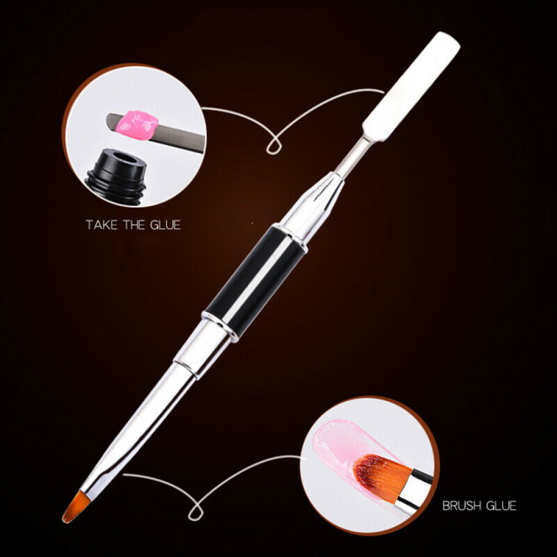 2PCS DIY Acrylic UV Gel Hair Nail Art Polish Painting Brush Pen Manicure XAR