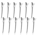 12x Professional Metal Hair Clips Sectioning Salon Hairdressing Curling Grip
