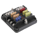 6 Way Fuse Box Standard Blade Fuse Holder with Negative Bus for Car Boat