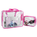 Hot 3pcs Clear Cosmetic Toiletry PVC Travel Wash Makeup Bag  Rose A