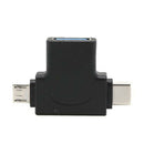 2-in-1 Micro USB Type C OTG Adapter, USB-C Male Micro USB Male to USB-A 3.0