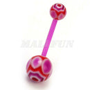 10x Fashion Women Round Plastic Ball Belly Button Bar Ring Body Piercing Jewelry
