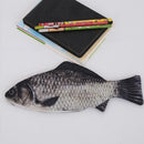 Creative Unisex Fish Shape Pencil Case Zipper Large Capacity Pen Bag Clutch