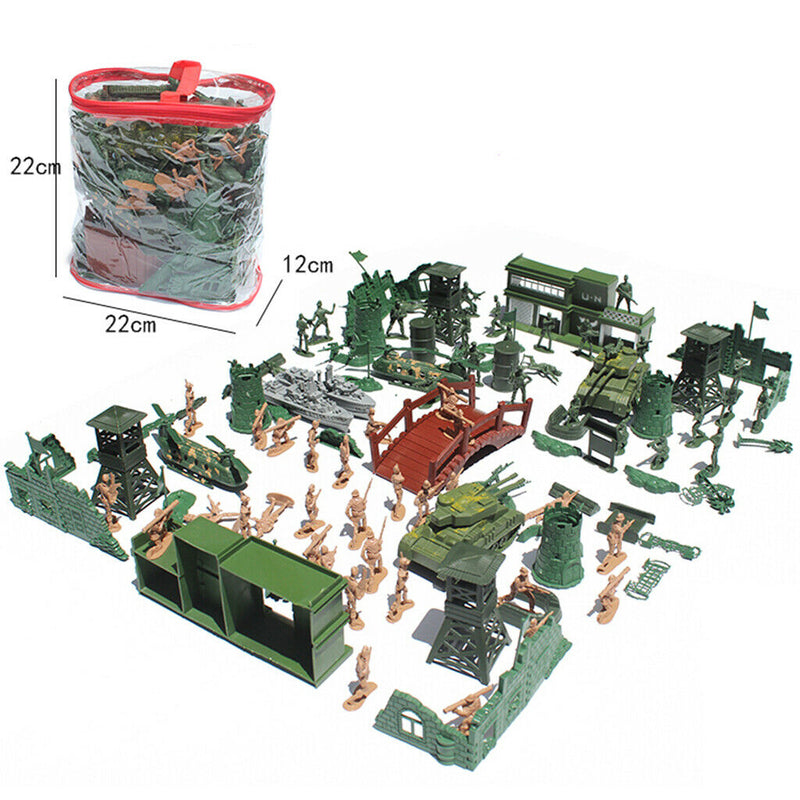 130 Pieces WWII  Men Playset 5cm Soldier Action Figures With Accessories