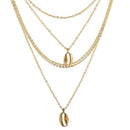 Simple Shell Pendant Clavicle Chain Women Multilayer Necklace Jewelry Gift