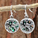 Elegant Women Alloy Round Drop Earrings Ladies Hollowed Turtle Dangle Ear Hook