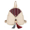Ethnic Tassel Decor Travel Backpacks Women Straw Shoulder Knapsack (White)