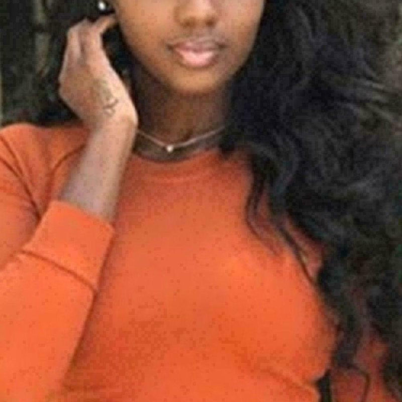 Women Fashion Human Hair Wig Body Wavy Full Wigs Natural Black 68-72 cm K1T6