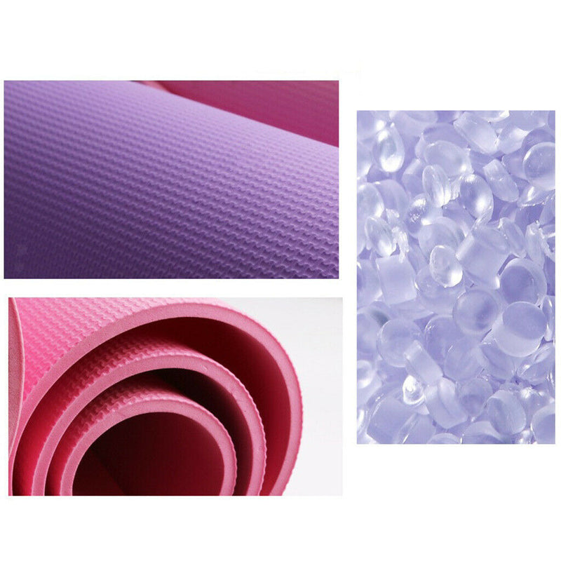 2x Non-Slip Yoga Mat Portable Fitness Exercise Cushion for Pilates Picnics