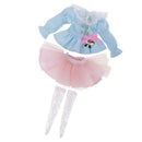 Puff Sleeve Top Clothes Light Pink Skirt Stockings Socks Set for Blythe Accs