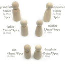 30Pcs Solid Hard Wood People Different Size Natural Unfinished Ramp Prepara