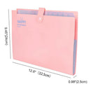 12 Pocket Portable File Organizer Accordion Folder Documents Holder (Pink)