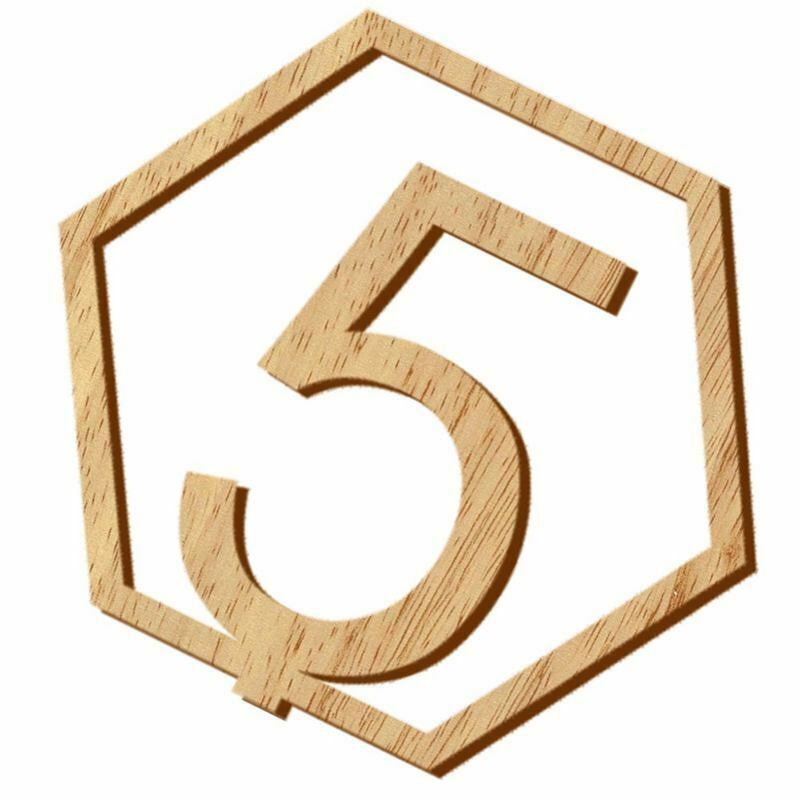 1-20 Numbers Wood Signs Wedding Hexagon Table Number Wooden Table Numbers R E2Y6