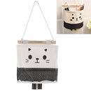 Cartoon Hanging Storage Bag Cotton Linen Wardrobe Hang Bag Wall Pouch Organi BX