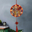 Red Butterfly 5D Diamond Painting LED Light Full Drill For Home Decor w/ Tassel