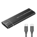 USB Type-C M.2 NVMe SSD Enclosure M-Key PCI-E Case (Black USB-C to USB-C)