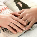 1 pair Lovers Heart Crystal Couple Rings Her and His Promise Ring O6E1