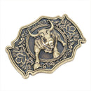 Retro Long Horn Bull Classic Men'S Belt Buckle Metal Alloy Western Cowboy 3C