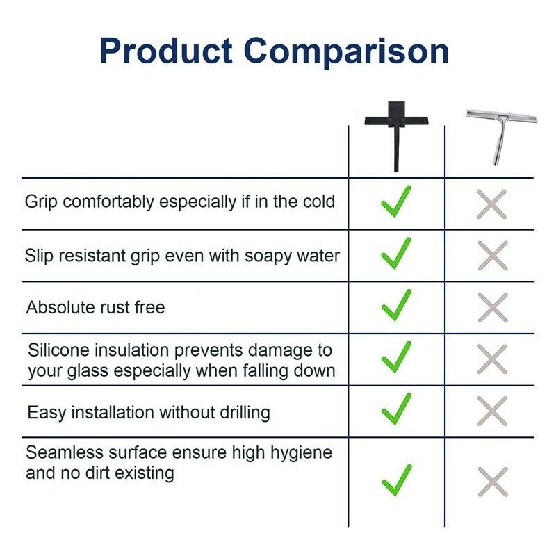 Silicone Shower Squeegee with Hook Non Slip Grip Household Squeegee Window  L7K2