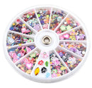 1200pcs Nail Art Tips Decoration Glitters Rhinestones Slice Wheel Mixed Manicure
