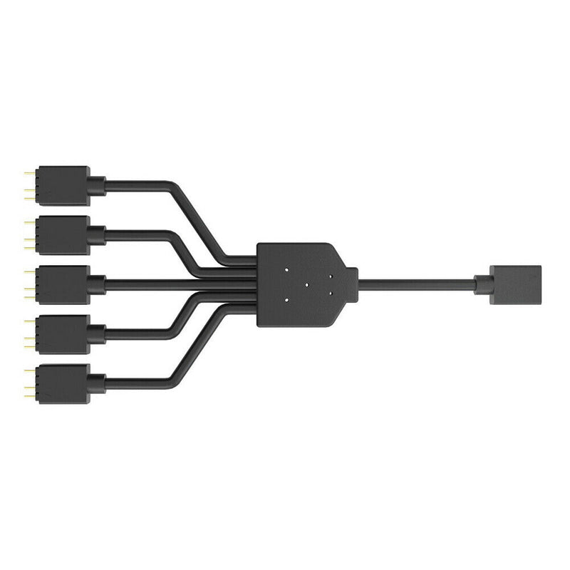 1 to 5 3PIN Addressable RGB Fan Splitter Cable Cord for Chassis PC Case CPU